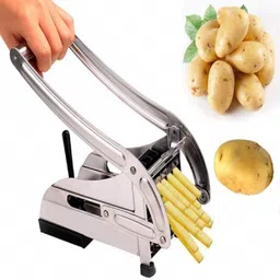 hatanu mall Potato Chipser with 2 Blades, Potato Chips Strip Cutting Cutter Machine, Stainless Steel Fruit & Vegetable Basket-picture-30