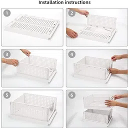 finner Multipurpose Foldable Storage Basket Wardrobe Organizers for Clothes (Pack of 6) PVC Collapsible Wardrobe image 2