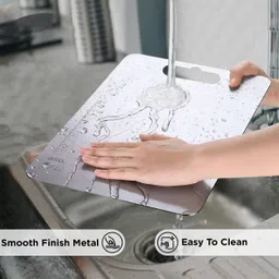 allo Stainless Steel Chopping Cutting Slicing Board for Kitchen Fruits Vegetables Stainless Steel Cutting Board image 5