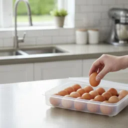 maxtid 24 Grid Egg Box Stackable Fridge Storage Container Plastic Kitchen Trolley-picture-45