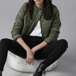 roadster Women Solid Padded Jacket image 4