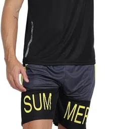 ftx Pack of 2 Men Solid Round Neck Polyester Dark Blue, Black T-Shirt image 4