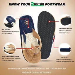 doctor health super soft Newly launch Soft Comfortable Ortho Diabetic Lightweight Antiskid Slippers Men Slippers image 3