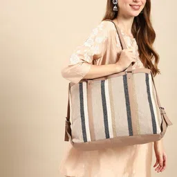 anouk Women Beige, Grey Tote image 3
