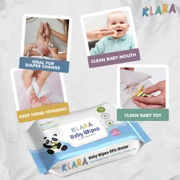 klara 99%Pure Water Baby Wipes with Aloe Vera,Rash-Free(72 Wipes Each Pack,Pack of 4) image 4