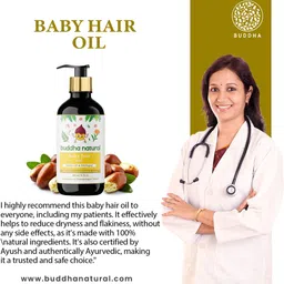 buddha natural Baby Hair Oil with Wide Neem Comb - 100% Ayush Certified - Wood Pressed Oils Hair Oil image 4