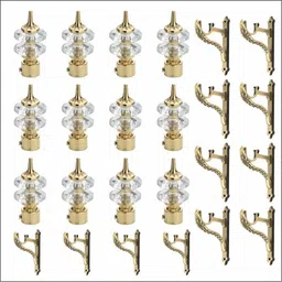 gloxy Silver, Gold Rod Rail Bracket, Curtain Knobs, Curtain Hooks, Curtain Rods Metal-picture-26