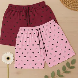 vmenterprise Pack of 2 Printed Women Multicolor Regular Shorts image 1