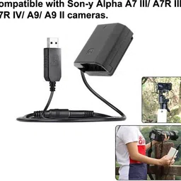 IJJA NP-Fz100 Dummy Battery Power USB Adapter Cable Compatible with Sony CamerasCamera Battery Charger image 2