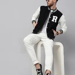 be savage Men Colorblock Varsity Jacket image 5