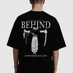 the rich state Men Graphic Print Round Neck Cotton Blend Black T-Shirt image 2