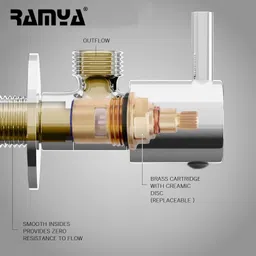 ramya Orio Angle Cock Pack OF 12 Heavy Stainless Steel Premium Quality For Bathroom And Kitchen Chrome (Brass) Angle Valve Faucet image 3