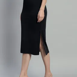 doil domec Women Solid Pencil Black Skirt-picture-14