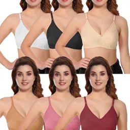 houseofcommon Pack of 6 Women Full Coverage Non Padded Bra-picture-35