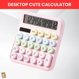 clairbell Desktop Cute Calculator, 12-Digit Large Display With Aesthetic Candy ColorO48 Desktop Cute Calculator, 12-Digit Large Display With Aesthetic Candy ColorE48 Basic Calculator-picture-46