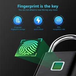 Dwiza Enterprise Keyless Rechargeable Fingerprint Padlock Rechargeable Keyless Anti-theft Security Smart Door Lock image 4