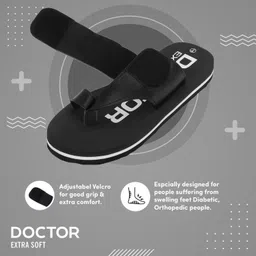 doctor extra soft Men's One Toe Slippers Ortho Care Orthopaedic Diabetic Dr Stylish House Flip-Flop and Thump Ring Slip on for Gents and Boys OR D-26 Men Slippers image 3