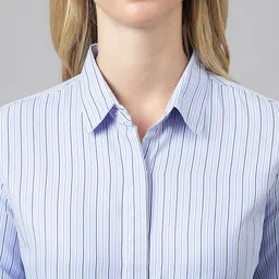 english navy Women Regular Fit Striped Spread Collar Casual Shirt image 4