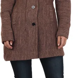 hautemoda Wool Self Design Coat For Women image 4