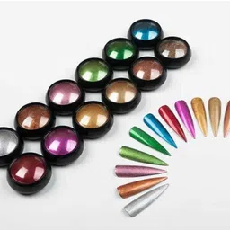 nailwind 12 Colors Super Thin Mirror Effect Nail Art Chrome Powder Holographic image 2