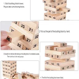 aexoniz toys Wooden Zenga Stacking & Balancing Building Block Game for 3-10 Year Old Kids image 5
