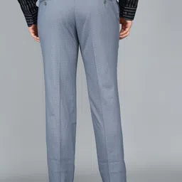 van heusen Men Slim Fit Grey Polyester Trousers image 4