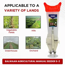 balwaan krishi Manual Seeder S-2 | Double Barrel Hand Operated | Plant Seeder, for Sowing Seeds Garden Tool Kit image 3