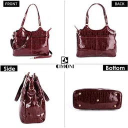 cimoni Women Maroon, Black Shoulder Bag image 4