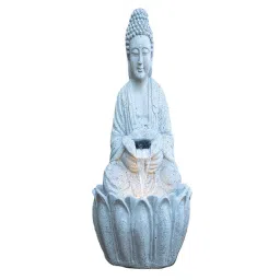 Grey 2ft Lotus Buddha Water Fountain by Expleasia image 2