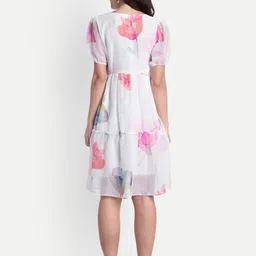 dhaneri Women Fit and Flare Pink Knee Length Dress image 3