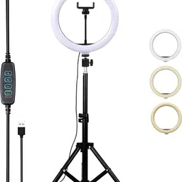 Sr Plaza 10 Inches LED Ring Light with Mic Condenser for YouTube, Bluetooth Remote Tripod image 3