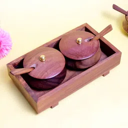 saras aajeevika Spice Set Brass, Wooden-picture-14