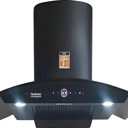 hindware CELESIA BLDC 75CM 1600CMH; ENERGY EFFICENT MOTOR WITH MOTION SENSOR (YEAR 2025) Auto Clean Wall Mounted BLACK 1600 CMH Chimney image 2
