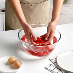 ravri traders Glass Mixing Bowl Borosilicate Glass Mixing Bowl Container 2300 ml Disposable image 3