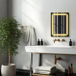 tryotone Wall Led Mirror With Touch Sensor/3 Led Lights 18X24inch Bathroom Mirror image 2