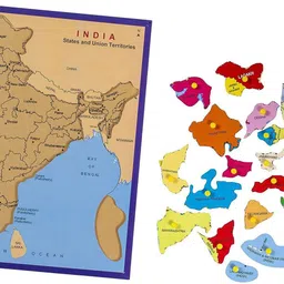 cyrus PREMIUM LOOK LIGHT WEIGHT UV PRINTED INDIA MAP BOARD PUZZLE MAP FOR ALL KIDS.-picture-17