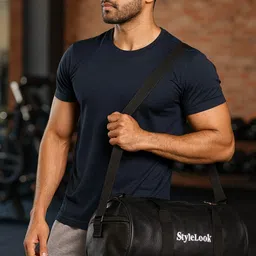 tagvin 25 L Gym Duffel Bag - Style Look Gym Duffel Bag | Waterproof Faux Leather Travel Fitness Bag - Black-picture-40