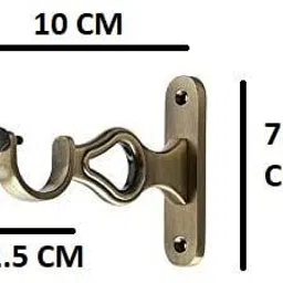 gloxy Gold Rod Rail Bracket, Curtain Knobs, Curtain Hooks, Curtain Rods Metal image 2