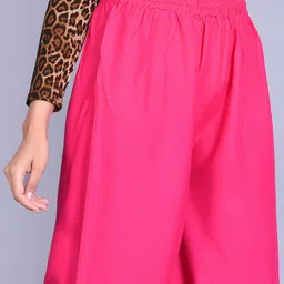 apqrs Women Flared Pink Viscose Rayon Trousers image 5