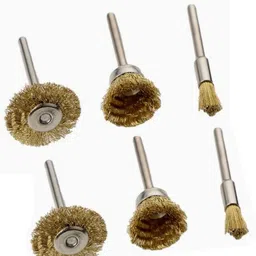 6 Pcs 3mm Brass Wire Mini Polishing Brush Shape Wheel, Cup, Pencil Cylinder Brush-image-8