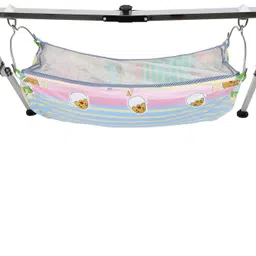 baby's heaven Stainless Steel NRI Swing Cradle with Mosquito Net - L/W/H-125/98/88cm image 2