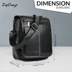 zipcraze Men & Women Black Messenger Bag image 5