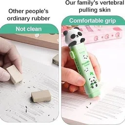 awejoy Panda Shaped Eraser Set for Kids - Fancy Stationery & Birthday Gift Non-Toxic Eraser image 2