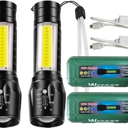 wifton (Pack of 2) Mini Pocket Light Zoom COB USB Charging Led Water Proof TorchR Torch-picture-10