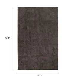 saral home Brown Shaggy Fiber 4 ft x 6 ft Machine Made Carpet image 3