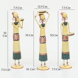 vedas Cosmo Dolls Table Decor Showpiece Set of 3 image 2