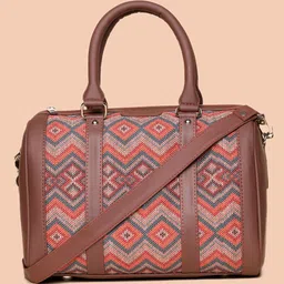 ZOUK Geometric Printed Structured Handheld Bag-image-97