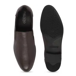FAUSTO Men Textured Leather Formal Slip-On Shoes image 5
