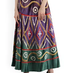 Exotic India Women Printed Pure Cotton A-Line Maxi Skirt-picture-34