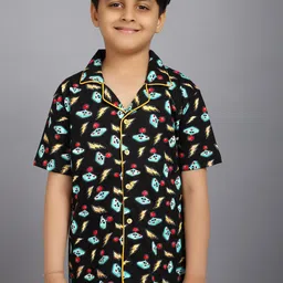 Ninos Dreams Boys Conversational Printed Pure Cotton Night Suit image 5